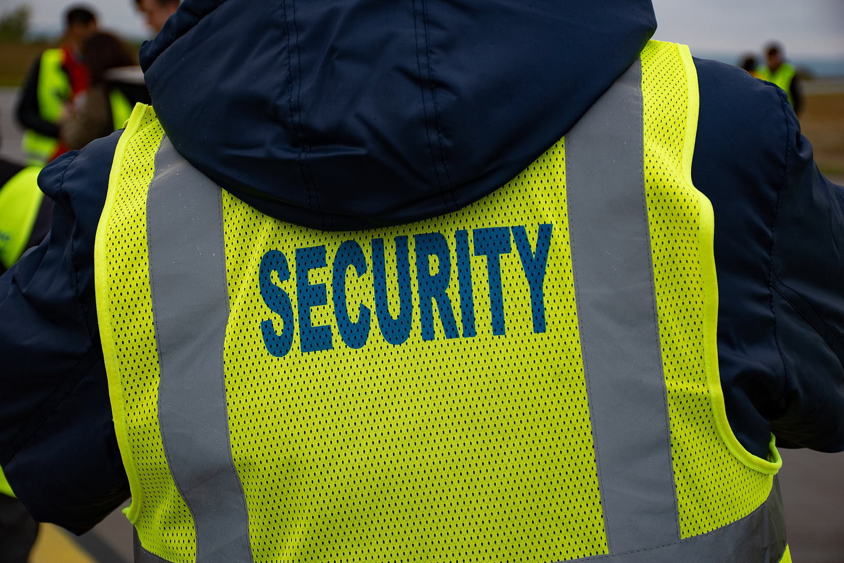 Security personnel in duty vest
